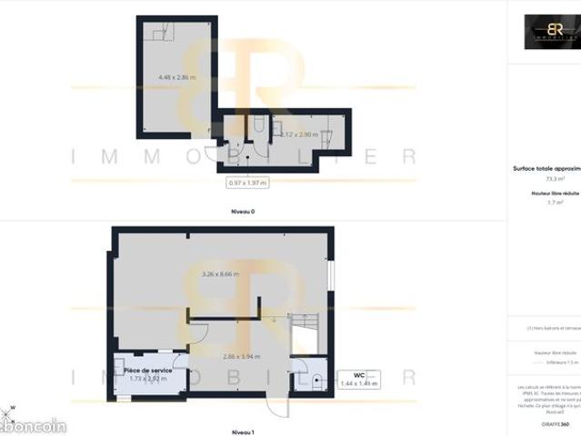Appartement 1 pièce 57 m²