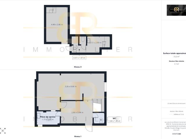 Appartement 1 pièce 57 m²