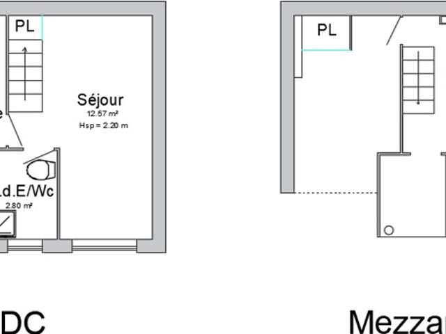 Appartement 26 m2 2 pièces