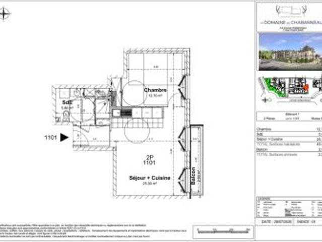 Appartement 2 pièces 43.8 m²