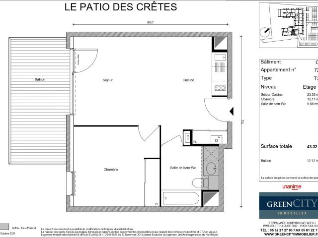Appartement 2 pièces, 43 m² à louer à Cluses 74300