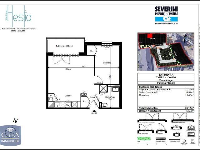 Appartement 2 pièces 43 m²