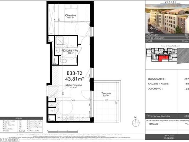 Appartement 2 pièces 43 m²