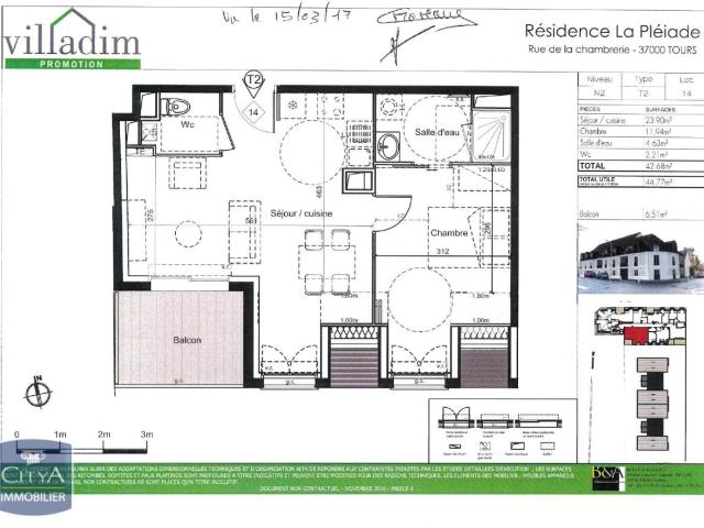 Appartement 2 pièces 43 m²