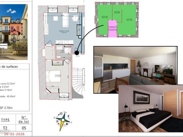 Appartement 2 pièces 43 m²