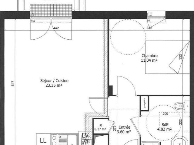 Appartement 2 pièces 43 m²