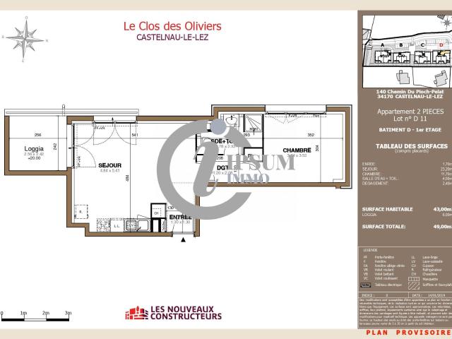 Appartement 2 pièces 43 m²