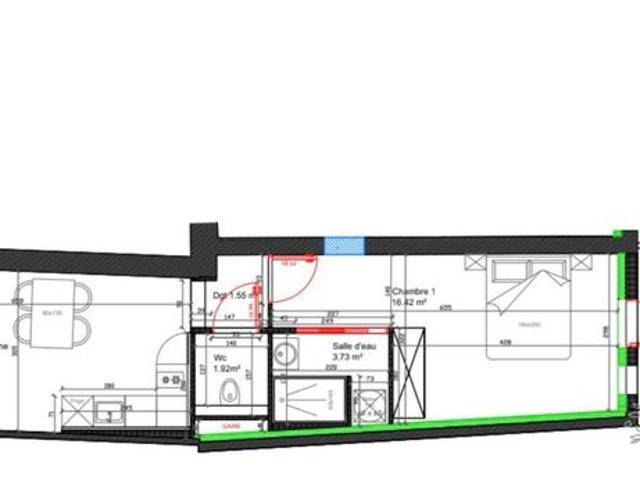 Appartement 2 pièces 43 m²