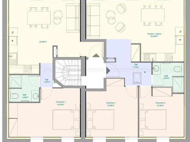 Appartement 2 pièces 43 m²