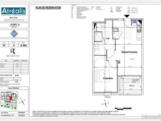 Appartement 2 pièces 43 m²