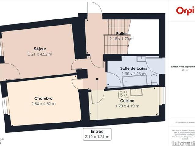 Appartement 2 pièces 43 m²