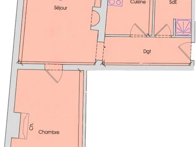 Appartement 2 pièces 43 m²