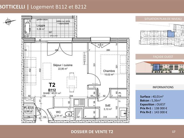 Appartement 2 pièces 40 m²