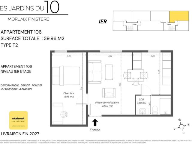 Appartement 2 pièces 40 m²