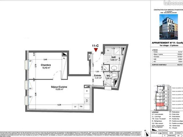 Appartement 2 pièces 40 m²