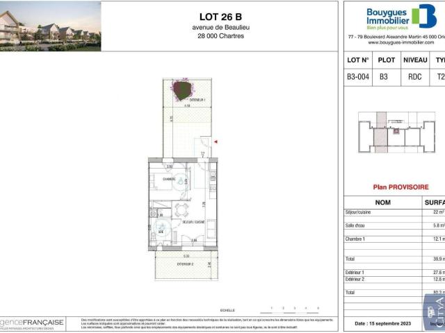 Appartement 2 pièces 40 m²