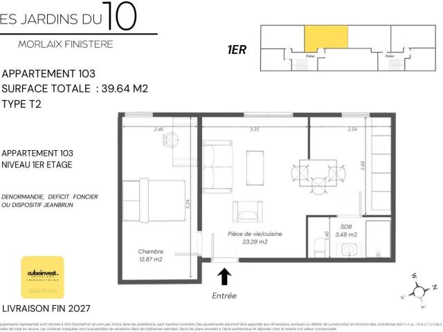Appartement 2 pièces 40 m²