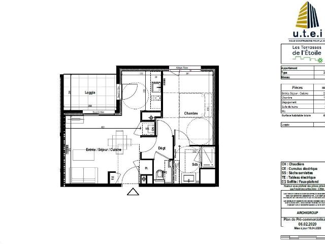 Appartement 2 pièces, 41 m² à louer à Francheville 69340