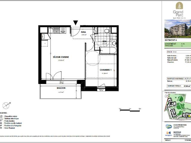 Appartement 2 pièces 41 m²