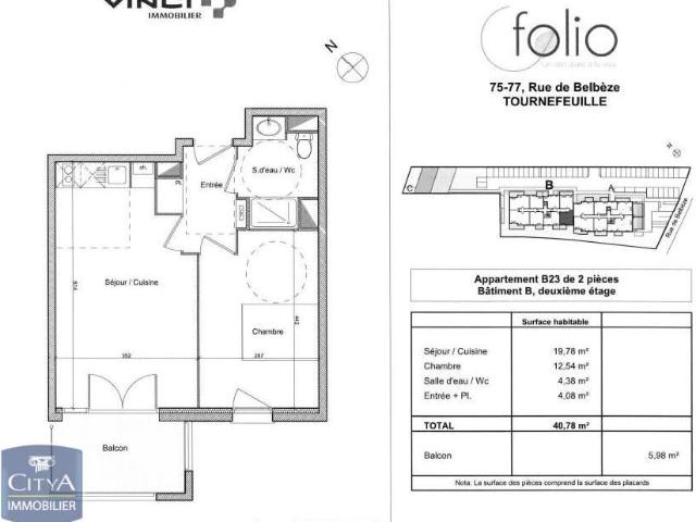 Appartement 2 pièces 41 m²