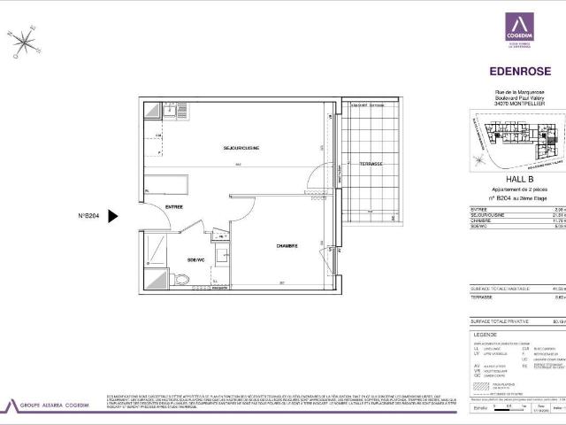 Appartement 2 pièces 41 m²