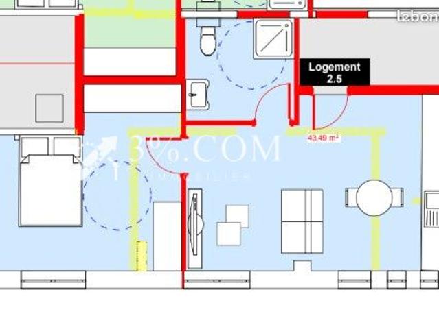 Appartement 2 pièces 41 m²