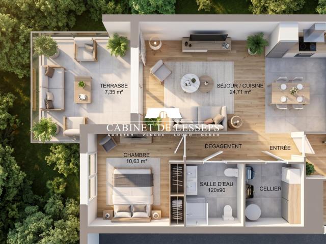 Appartement 2 pièces 41 m²