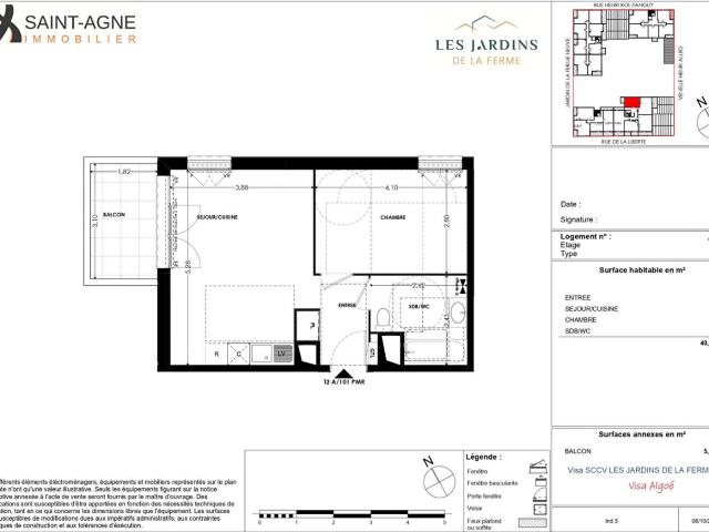 Appartement 2 pièces 41 m²