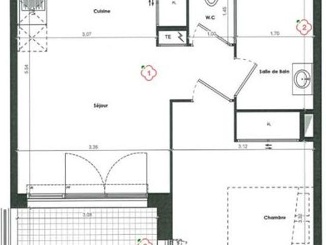 Appartement 2 pièces 41 m²