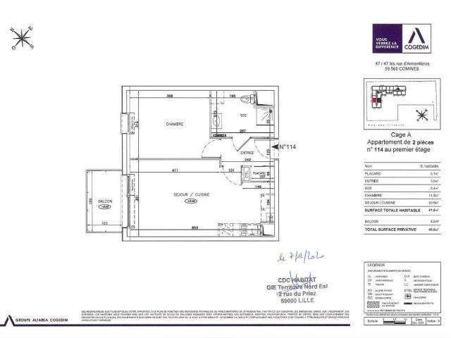 Appartement 2 pièces 42 m²