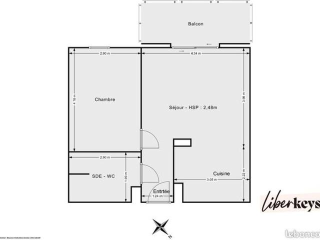 Appartement 2 pièces 42 m²