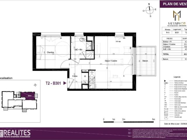 Appartement 2 pièces 42 m²