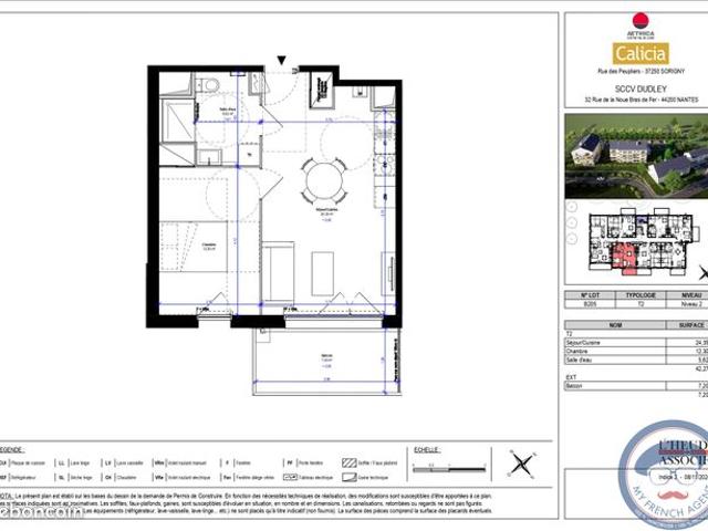 Appartement 2 pièces 42 m²