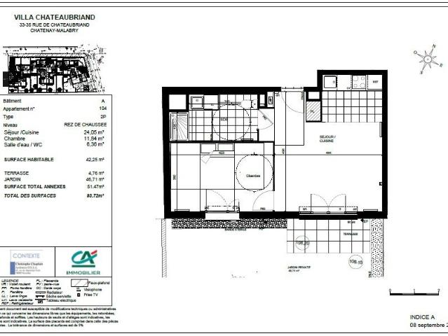 Appartement 2 pièces 42 m²