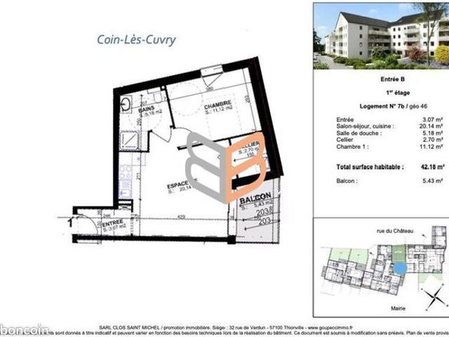 Appartement 2 pièces 42 m²