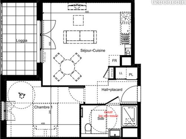 Appartement 2 pièces 42 m²