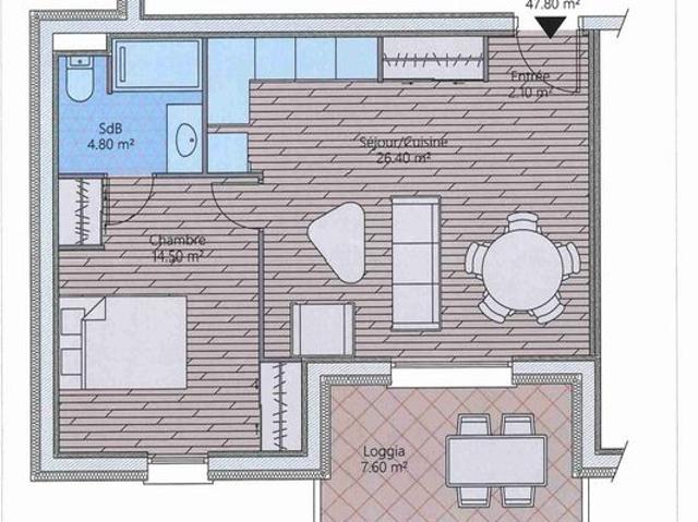 Appartement 2 pièces 47 m²