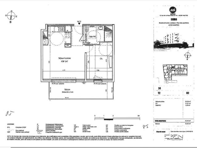 Appartement * 2 Pièces * 44100 Nantes * 569 * 50 * 619