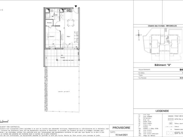Appartement 2 pièces 44 m²