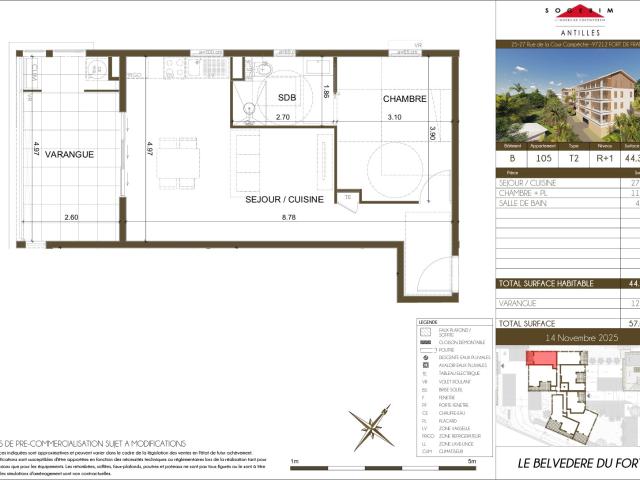 Appartement 2 pièces 44 m²