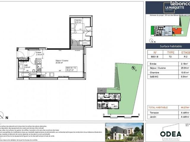 Appartement 2 pièces 44 m²