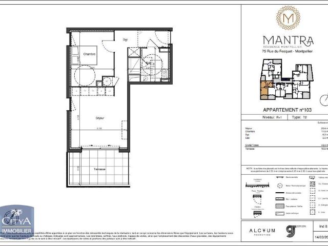 Appartement 2 pièces 44 m²