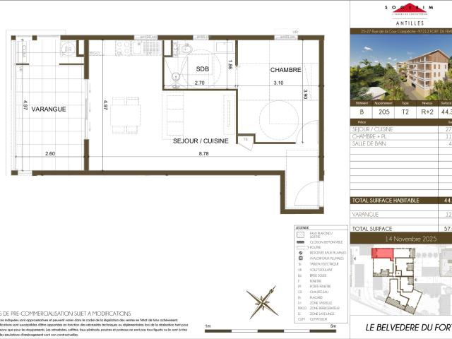 Appartement 2 pièces 44 m²