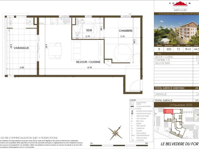 Appartement 2 pièces 44 m²