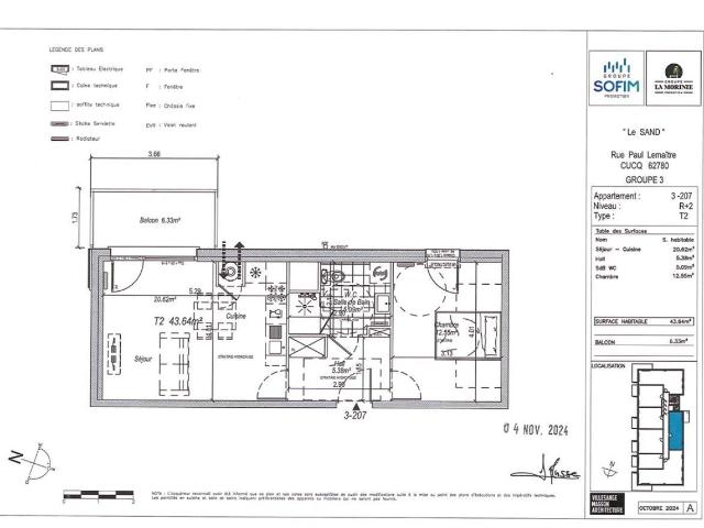 Appartement 2 pièces 44 m²