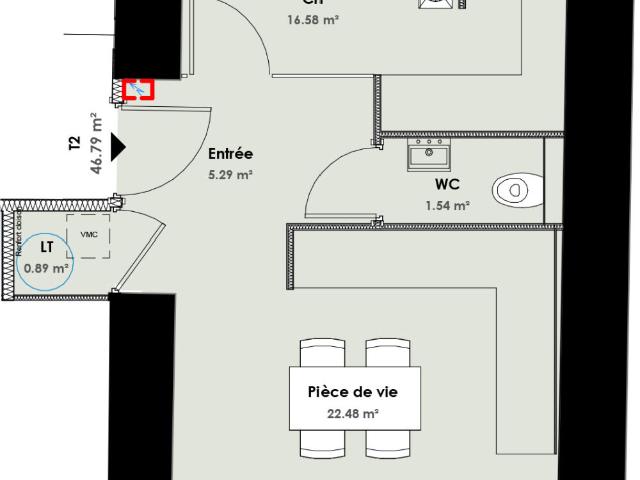 Appartement 2 pièces, 45 m² à louer à Lons le Saunier 39000