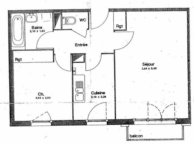 Appartement 2 pièces 45 m²
