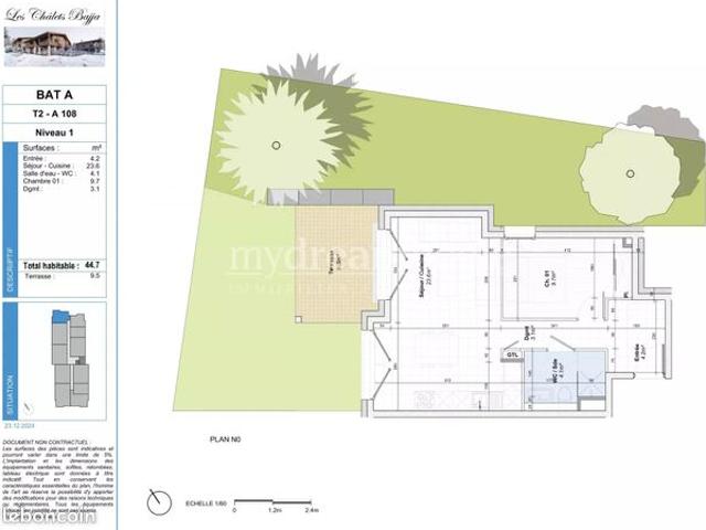 Appartement 2 pièces 45 m²