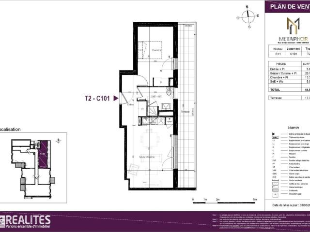 Appartement 2 pièces 45 m²