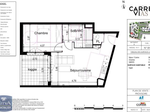 Appartement 2 pièces 45 m²